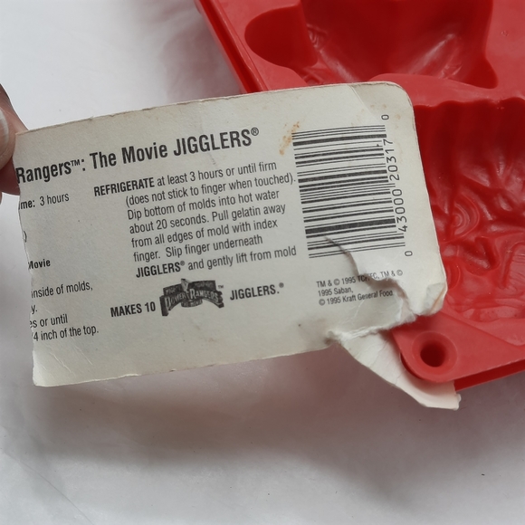 Vintage Power Rangers Jello Jigglers Mold Red Small 2 Piece Lot - Picture 7 of 12